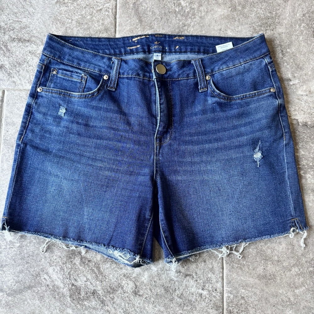 Seven7‎ Jean Shorts 8 Weekend Short Distressed Cut Off Denim Frayed Stretch